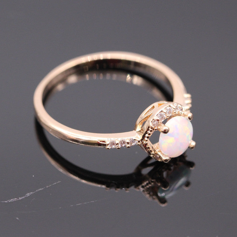 October Birthstone Opal & Gold Ring