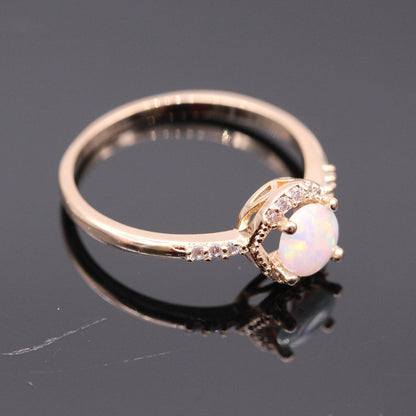 October Birthstone Opal & Gold Ring