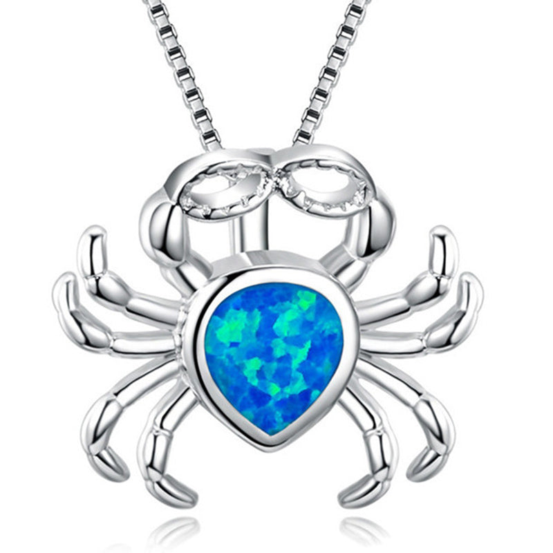 Loggerhead Turtle Silver & Opal Necklace