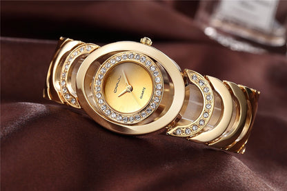 Modern Women's Gold and Crystal Watch