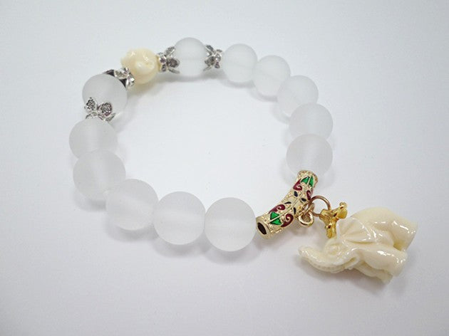 Elephant Lover's Premium Matte Crystal Bracelet