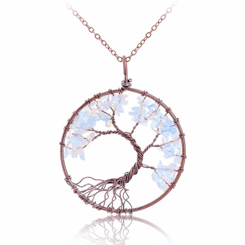 Handmade April Birthstone Tree Necklace