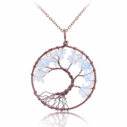 Handmade April Birthstone Tree Necklace