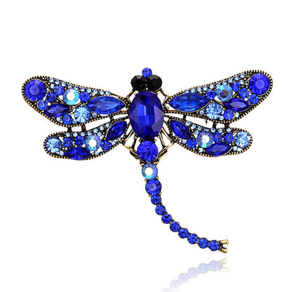 Ornate Crystal Rhinestone Dragonfly Brooch