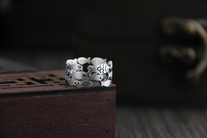 Silver Fish School Ring