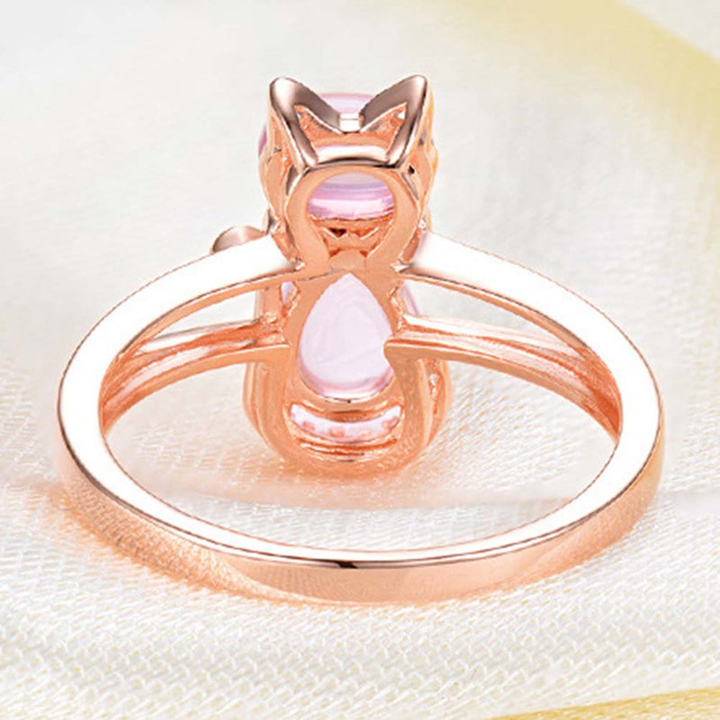 Pink Opal Cat Ring