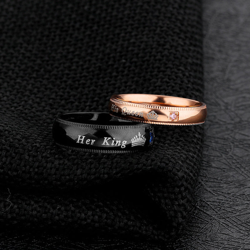 His Queen and Her King Titanium Rings
