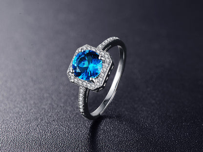 March Birthstone Square Ring