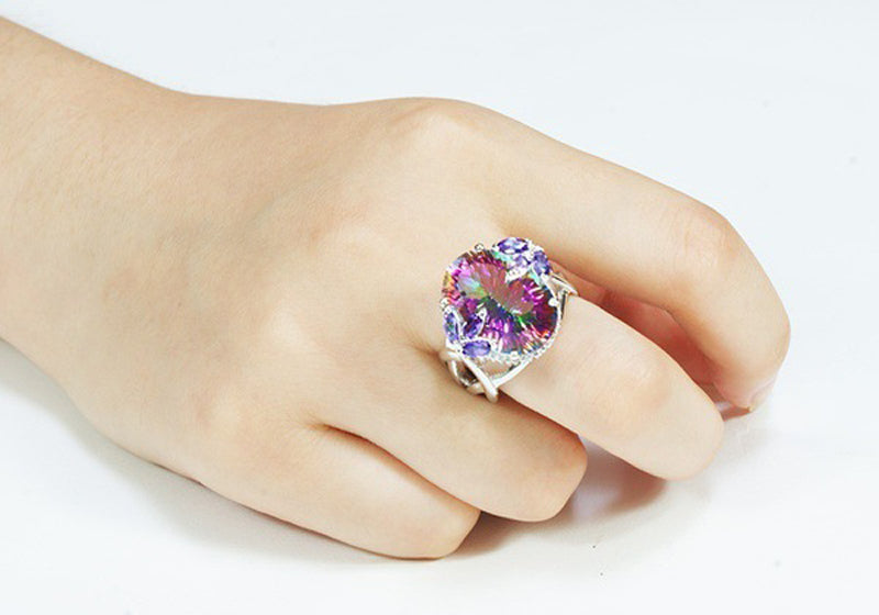 November Mystic Topaz Princess Ring
