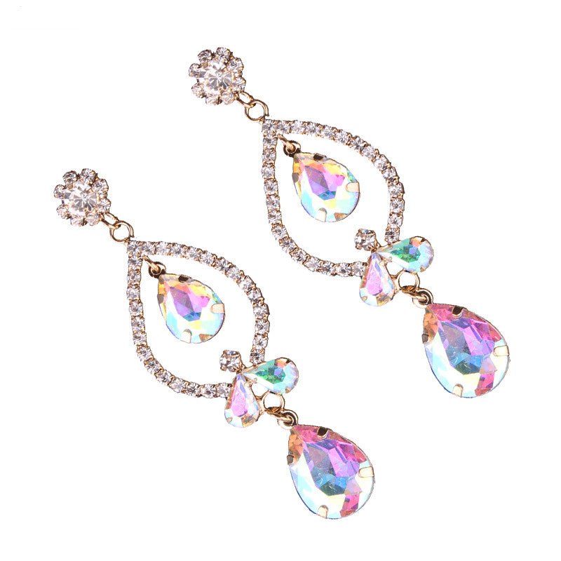 Rainbow Topaz Droplet Earrings