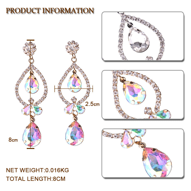 Rainbow Topaz Droplet Earrings