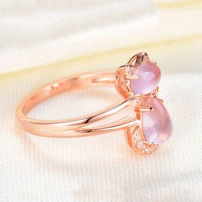 Pink Opal Cat Ring
