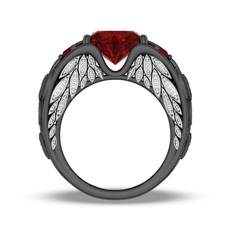 Angelwing Heart Birthstone Ring (July Birthstone)