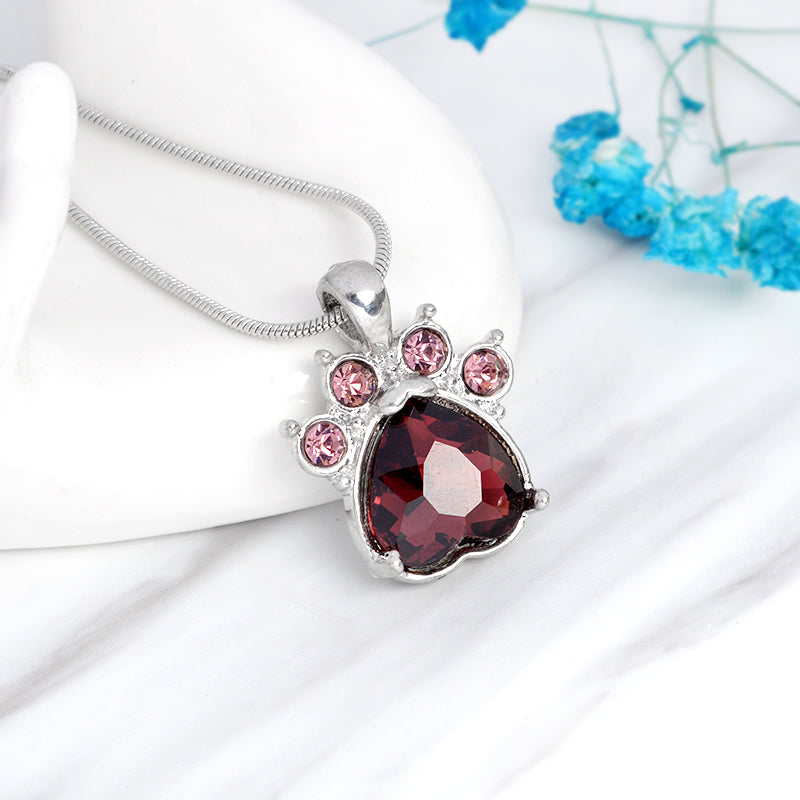 Paw Birthstone Pendants