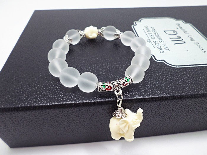 Elephant Lover's Premium Matte Crystal Bracelet