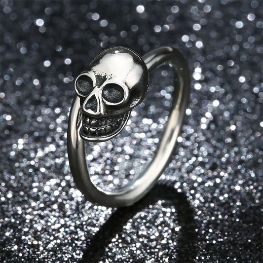 Adjustable 925 Sterling Silver Skull Ring (Unisex)