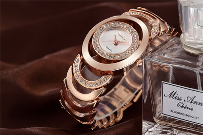 Modern Women's Gold and Crystal Watch