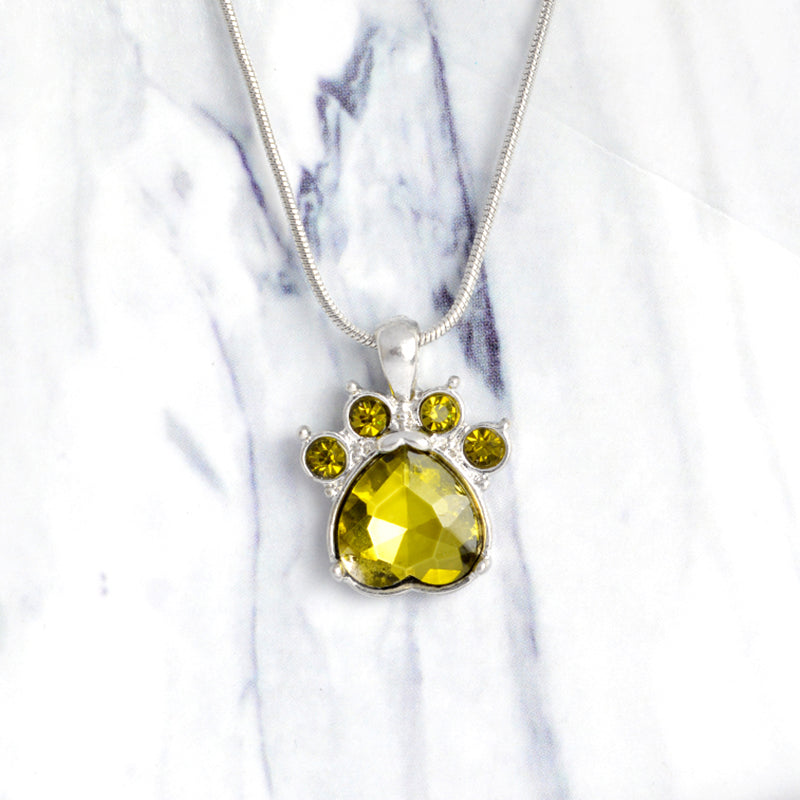 Paw Birthstone Pendants