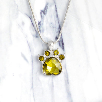 Paw Birthstone Pendants