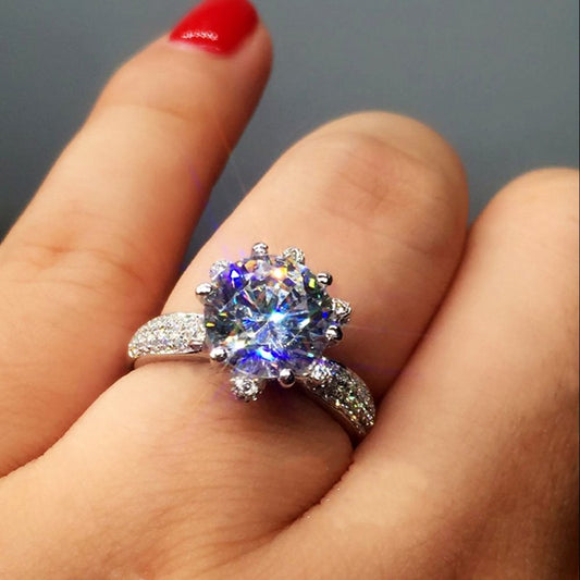 925 Sterling Silver April Wedding Ring
