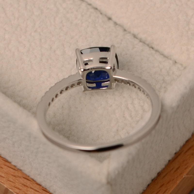 Square September Birthstone Ring