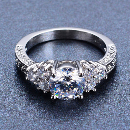White Sapphire Gold Filled September Birthstone ring
