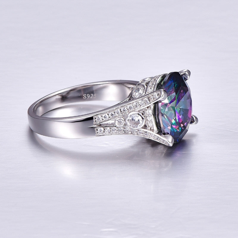 Mystic Fire Topaz November Birthstone Ring