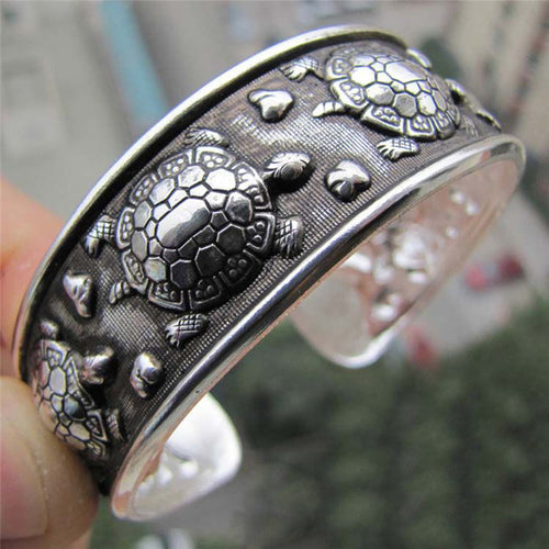 Vintage Silver Plated Adorable Turtle Bracelet
