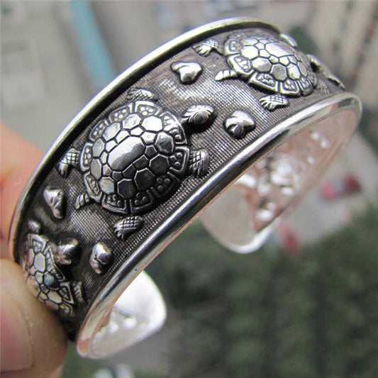 Vintage Silver Plated Adorable Turtle Bracelet