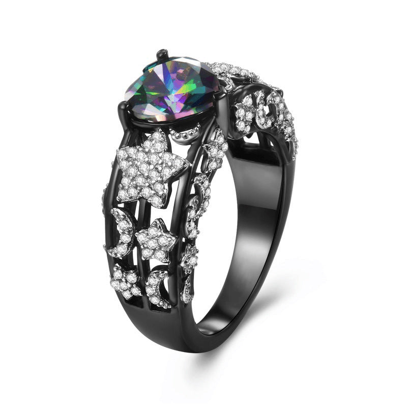 Stars & Moon Heart Ring