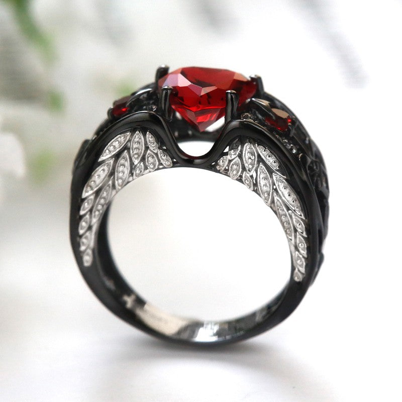 Angelwing Heart Birthstone Ring (July Birthstone)