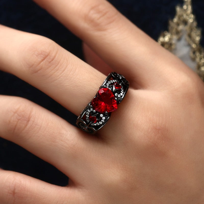 Angelwing Heart Birthstone Ring (July Birthstone)