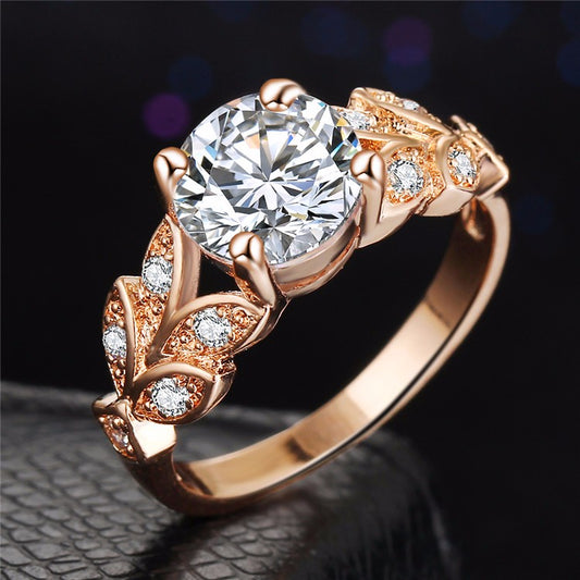 Flower Wedding April Birthstone ring
