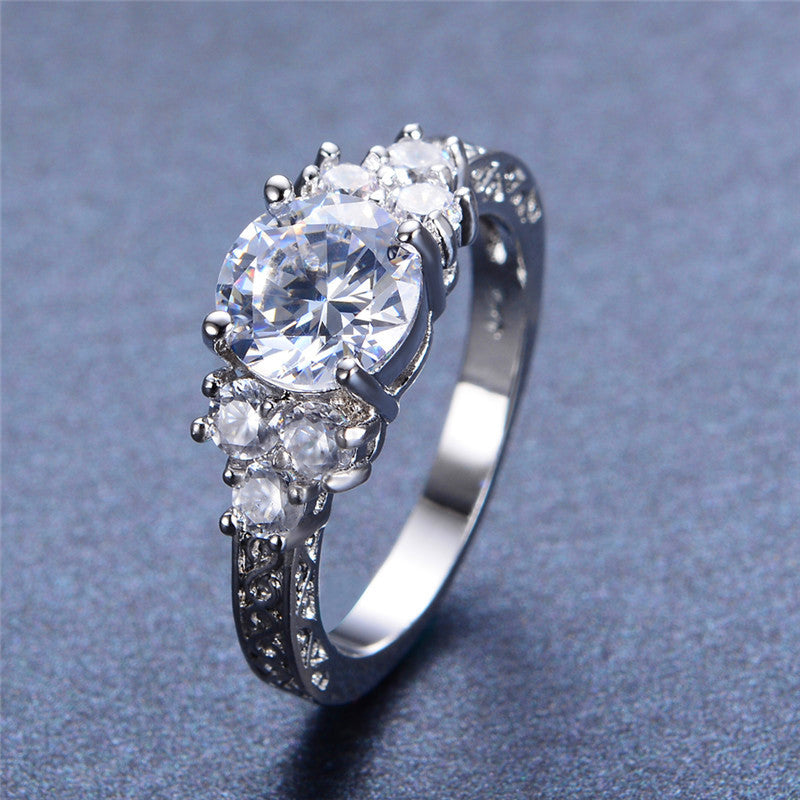 White Sapphire Gold Filled September Birthstone ring
