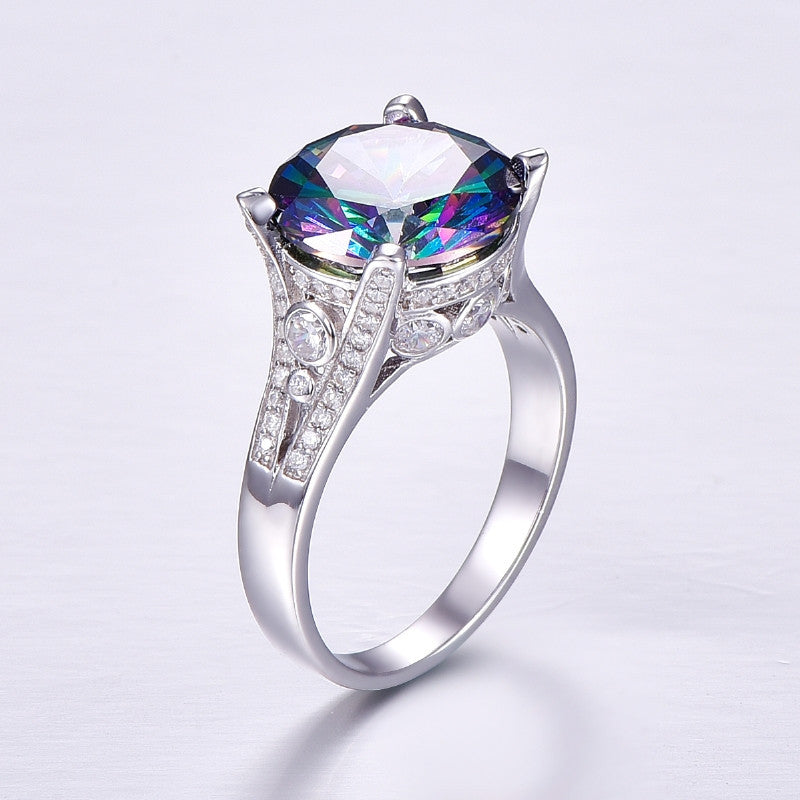 Mystic Fire Topaz November Birthstone Ring