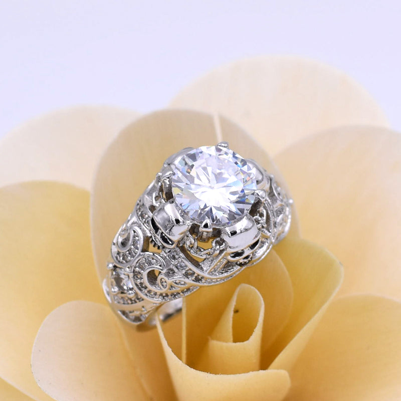 Floral Skull Ring