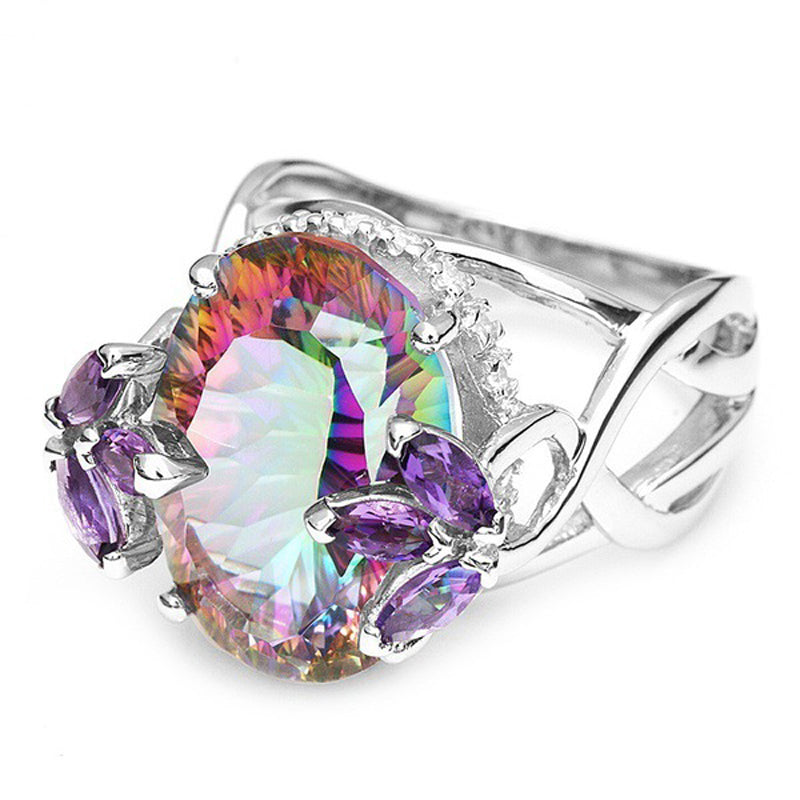 November Mystic Topaz Princess Ring