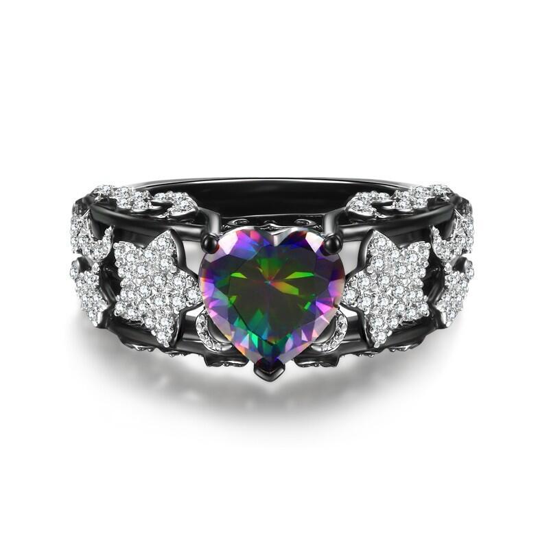Stars & Moon Heart Ring