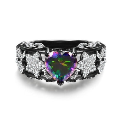Stars & Moon Heart Ring