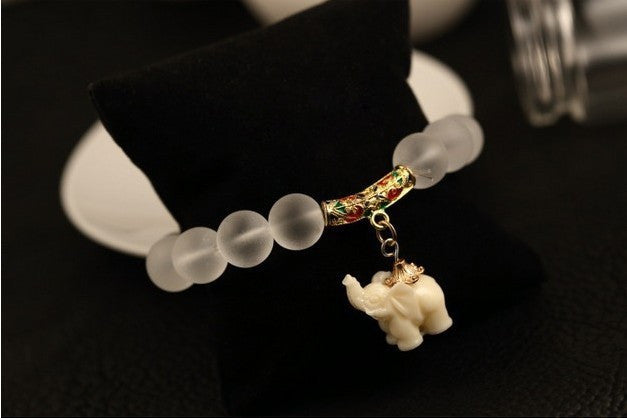 Elephant Lover's Premium Matte Crystal Bracelet