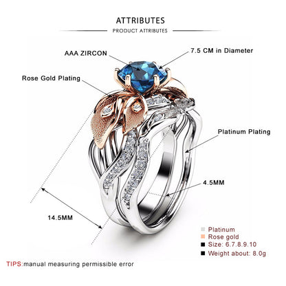 Floral Dual Set September Birthstone Ring