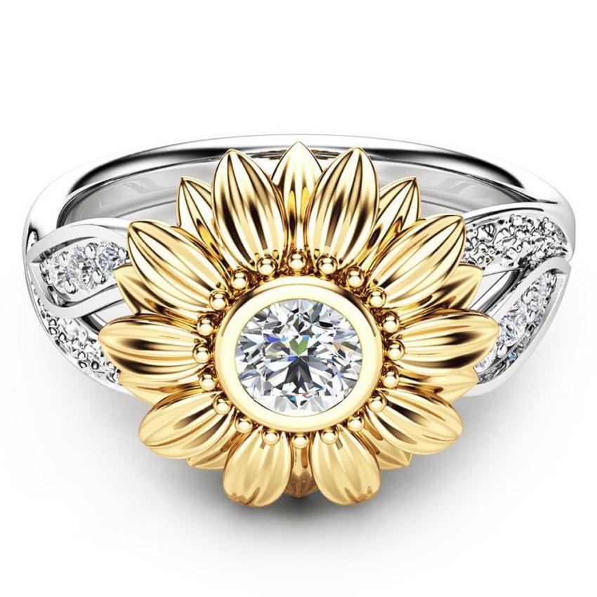 Crystal Sunflower Ring