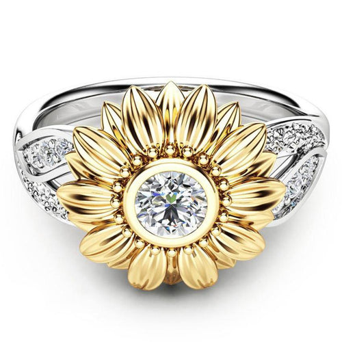 Crystal Sunflower Ring