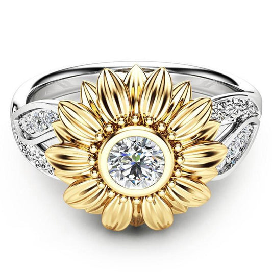 Crystal Sunflower Ring