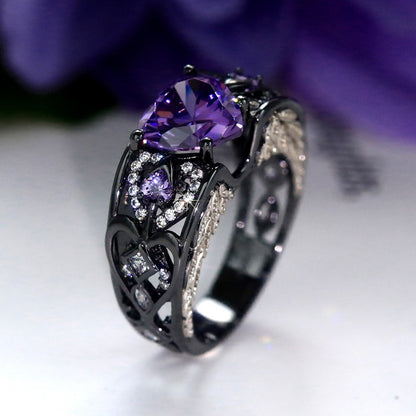 Angelwing Heart Birthstone Ring (June Birthstone)