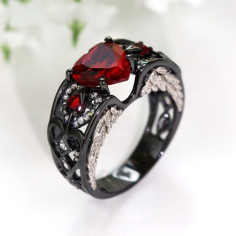 Angelwing Heart Birthstone Ring (July Birthstone)
