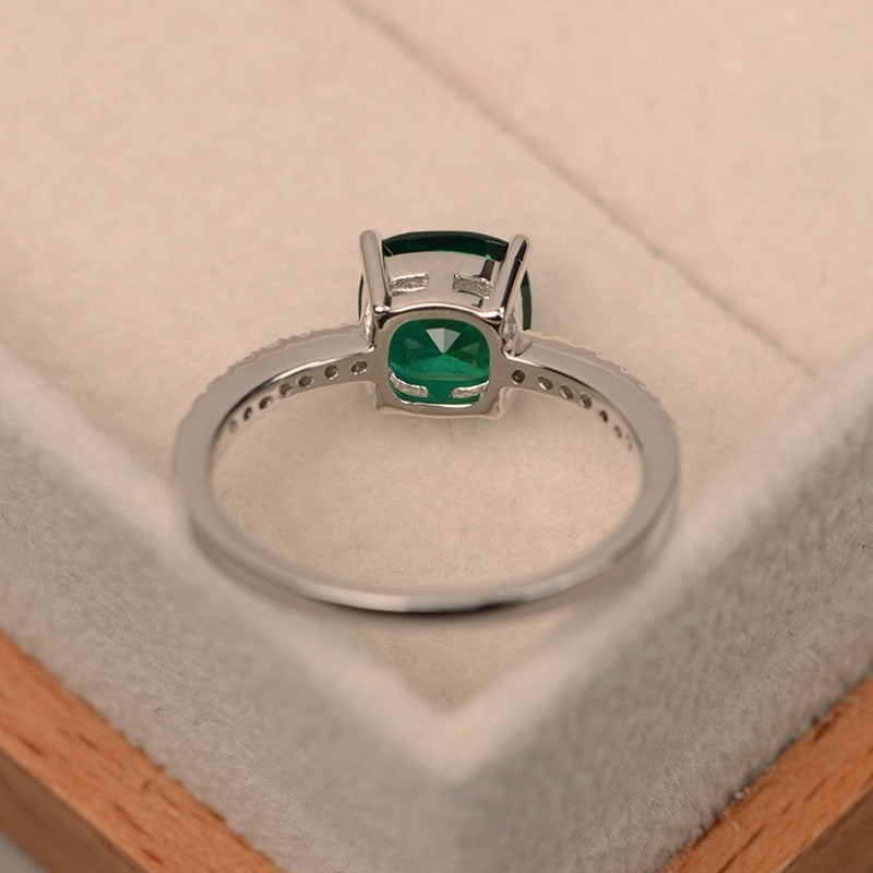 Square May Birthstone Ring