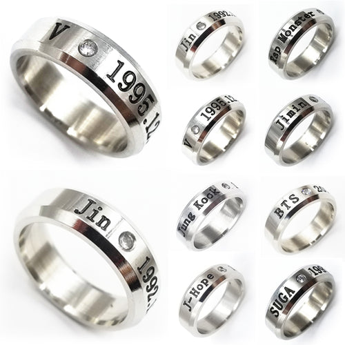 Stainless Steel BTS Rings in 8 Styles