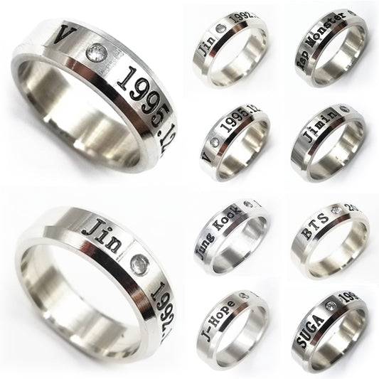 Stainless Steel BTS Rings in 8 Styles