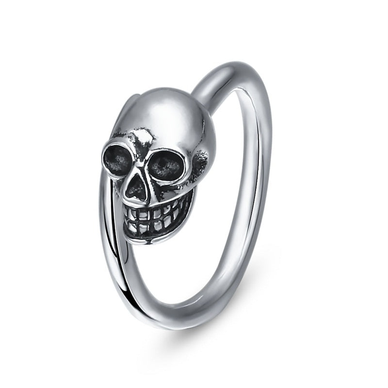 Adjustable 925 Sterling Silver Skull Ring (Unisex)